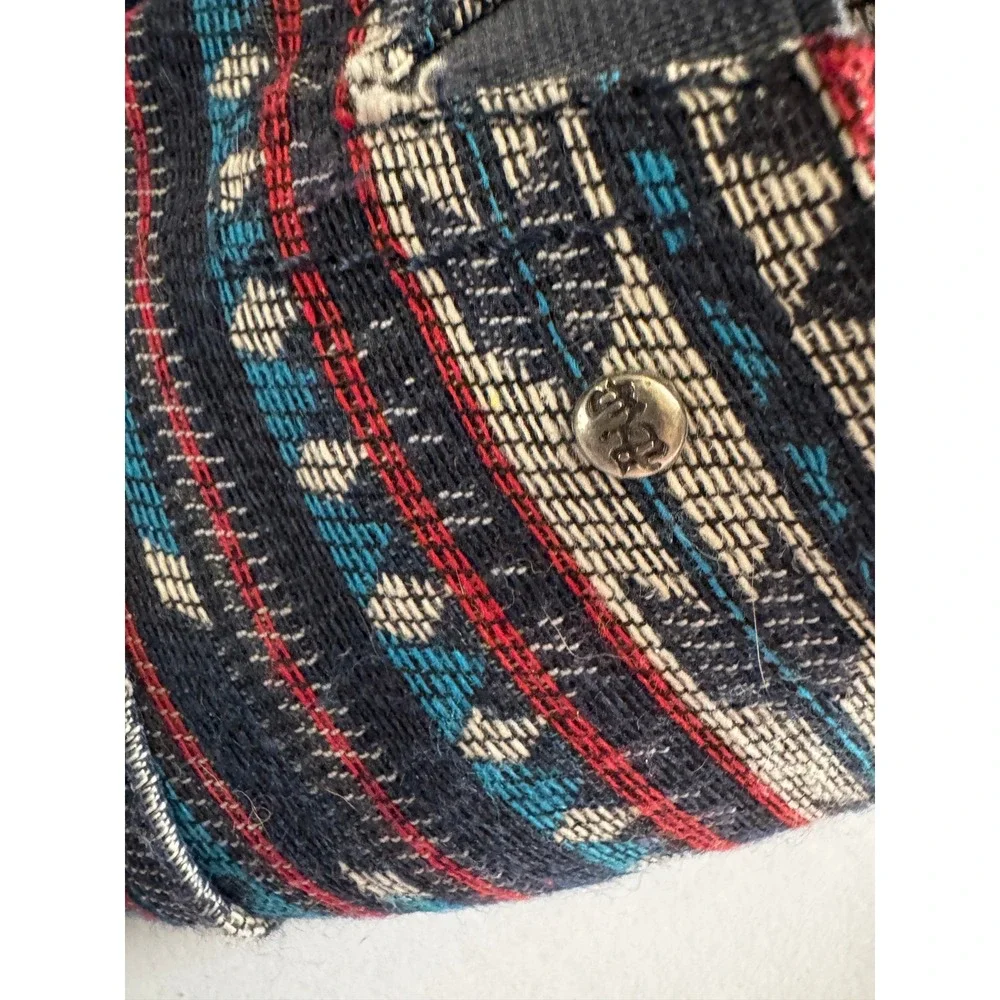 Women 9 Multi-Color Southwestern Woven Canvas Slip On Flats Mad Love Lennie